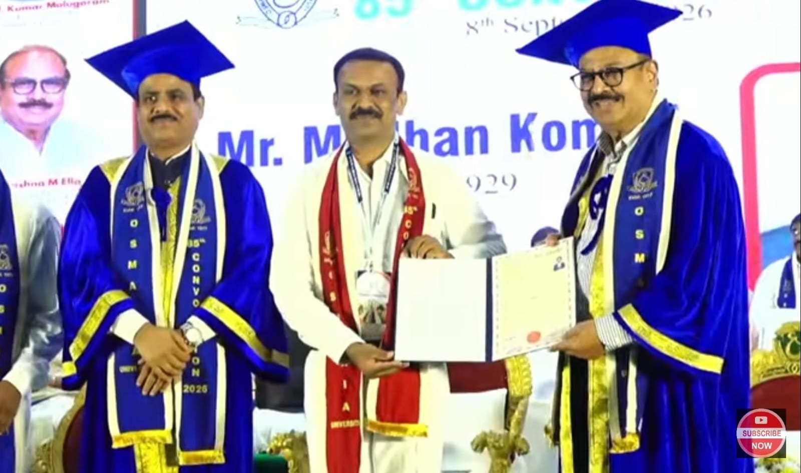 కోమటిరెడ్డి మదన్ కు పీహెచ్డీ పట్టా ప్రదానం